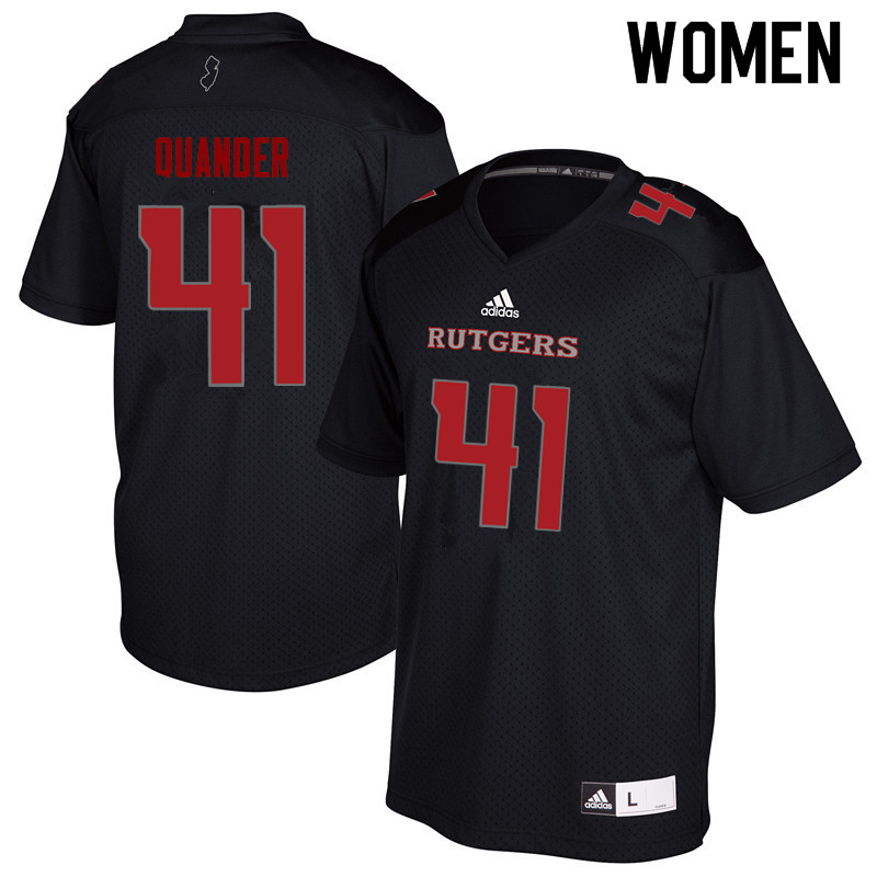 Women #41 Jack Quander Rutgers Scarlet Knights College Football Jerseys Sale-Black
